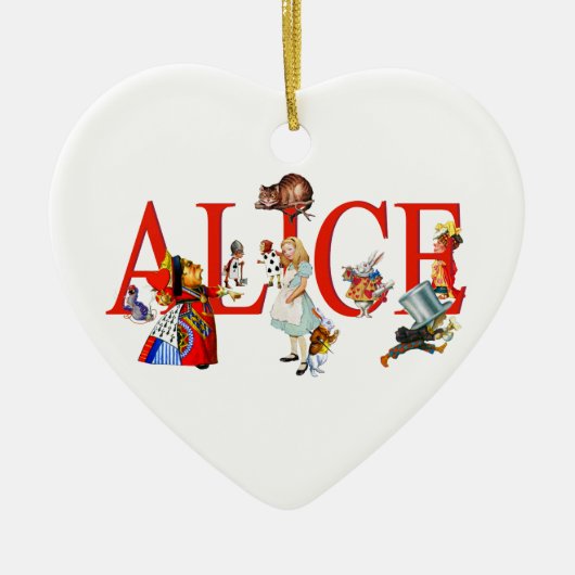 Alice im Wunderland und Freunde Keramikornament (Vorne)