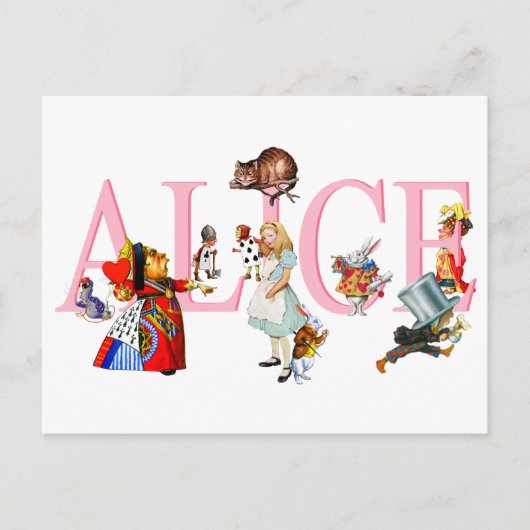 Alice im Wunderland und Freunde Postkarte (Vorderseite)