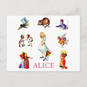 Alice im Wunderland und Freunde Postkarte (Vorderseite)