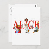 Alice im Wunderland und Freunde Postkarte (Vorne/Hinten)