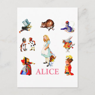 Alice im Wunderland und Freunde Postkarte