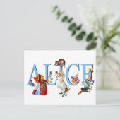 ALICE IM WUNDERLAND UND FREUNDE POSTKARTE (Stehend Vorderseite)