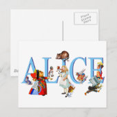 ALICE IM WUNDERLAND UND FREUNDE POSTKARTE (Vorne/Hinten)