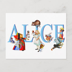 ALICE IM WUNDERLAND UND FREUNDE POSTKARTE