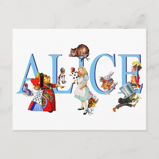 ALICE IM WUNDERLAND UND FREUNDE POSTKARTE (Vorderseite)