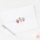 ALICE IM WUNDERLAND UND FREUNDE RUNDER AUFKLEBER (Umschlag)