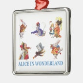 Alice im Wunderland und Freunde Silbernes Ornament (Links)
