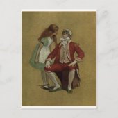 Alice im Wunderland und Frosch im Anzug Postkarte (Vorderseite)
