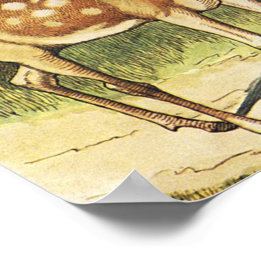 Alice im Wunderland und Hirsch Poster (Ecke)