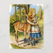 Alice im Wunderland und Hirsch Postkarte (Vorderseite)