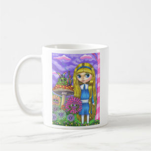 Alice im Wunderland und Raupe Niedlich Kaffeetasse