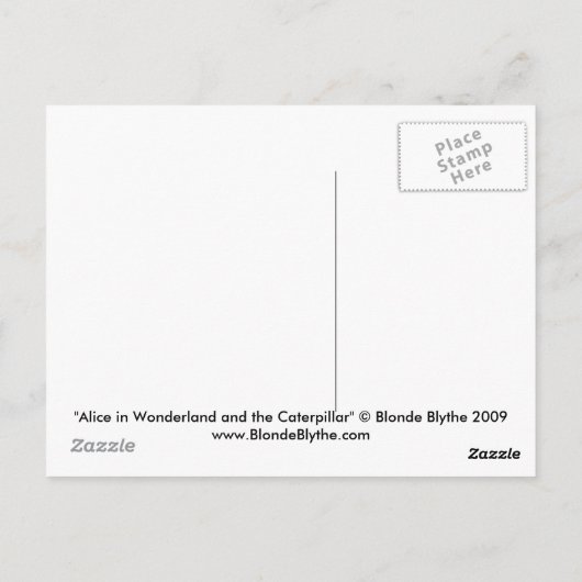 Alice im Wunderland und Raupe Postkarte (Rückseite)