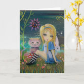 Alice im Wunderland-ursprüngliche Karte (Gelbe Blume)