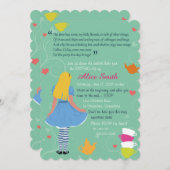 Alice im Wunderland verrückte Tee Party Geburtstag Einladung (Vorne/Hinten)