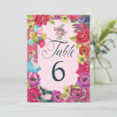 Alice im Wunderland Vibranal Florals Tischnummer (Stehend Vorderseite)