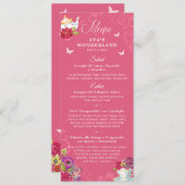 Alice im Wunderland Vibranals Party Menü Einladung (Vorne/Hinten)