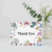 Alice im Wunderland Vielen Dank Hinweis Postkarte (Stehend Vorderseite)