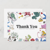 Alice im Wunderland Vielen Dank Hinweis Postkarte (Vorne/Hinten)