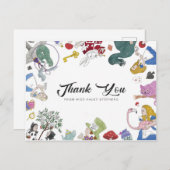 Alice im Wunderland Vielen Dank Hinweis Postkarte (Vorne/Hinten)