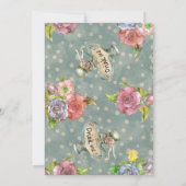 Alice im Wunderland Vintag 1. Geburtstag Einladung (Rückseite)