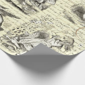 Alice im Wunderland Vintag Script Beige Geschenkpapier (Ecke)
