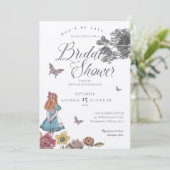 Alice im Wunderland Vintag Story Brautparty Einladung (Stehend Vorderseite)