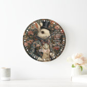 Alice im Wunderland Vintag Weißes Kaninchen Große Wanduhr (Zuhause)