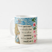 Alice im Wunderland-Vintage Alice-Zitat-Tasse Kaffeetasse (Vorderseite Links)