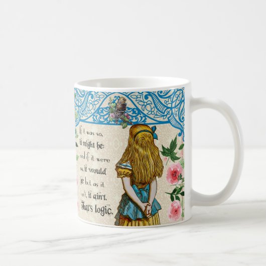 Alice im Wunderland-Vintage Alice-Zitat-Tasse Kaffeetasse (Rechts)