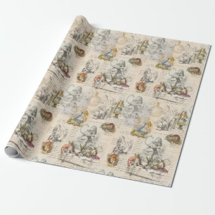 Alice im Wunderland Vintage Buchverpackungspapier Geschenkpapier