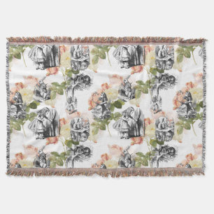 Alice im Wunderland Vintage-Rosen-Wurfdecke Decke