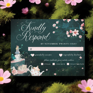 Alice im Wunderland Vintage RSVP-Karte RSVP Karte