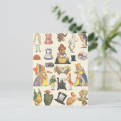 Alice im Wunderland, Vintage Viktorianische Papier Postkarte (Stehend Vorderseite)