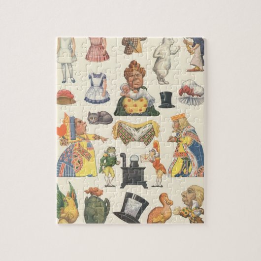 Alice im Wunderland, Vintage Viktorianische Papier Puzzle (Vertikal)