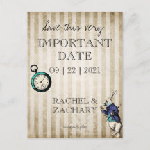 Alice im Wunderland Vintage Wedding Save the Date