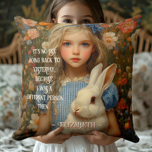 Alice im Wunderland Vintage Weißes Kaninchen Kissen