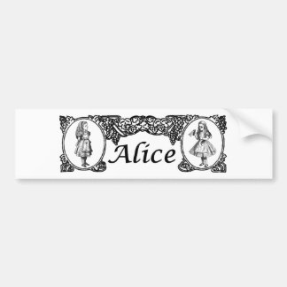 Alice im Wunderland-Vintager Rahmen Autoaufkleber