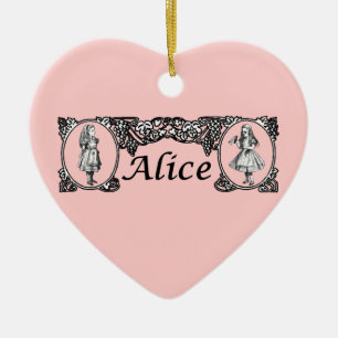 Alice im Wunderland-Vintager Rahmen Keramikornament