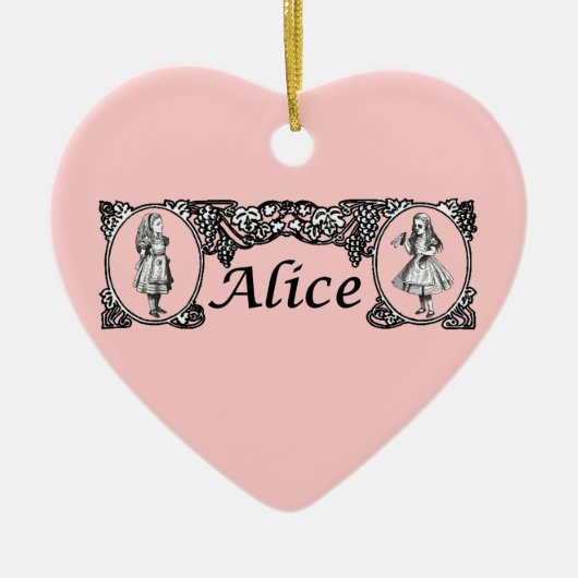 Alice im Wunderland-Vintager Rahmen Keramikornament (Vorne)