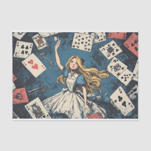 Alice im Wunderland Vintager Schlüssel Seidenpapier (Vorderseite)