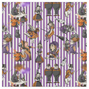 Alice im Wunderland-Violett/Weißgestrichen Stoff