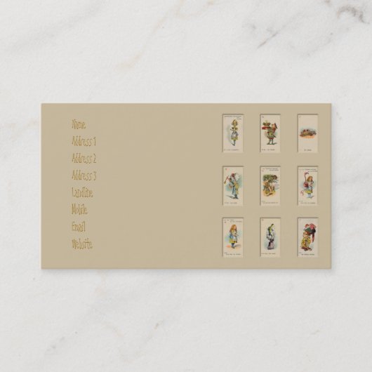 Alice im Wunderland Visitenkarte (Vorderseite)