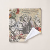 Alice im Wunderland Vorhang Classic Art Badhandtuch Set (Waschlappen)