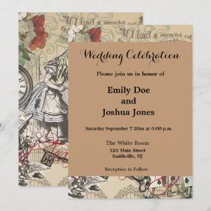 Alice im Wunderland Vorhang Classic Art Einladung