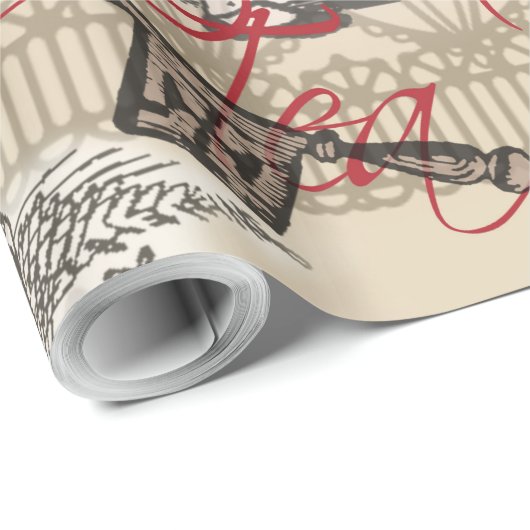 Alice im Wunderland Vorhang Classic Art Geschenkpapier (Rolleneckpunkt)