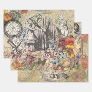 Alice im Wunderland Vorhang Classic Art Geschenkpapier Set