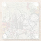 Alice im Wunderland Vorhang Classic Art Glasuntersetzer (Rückseite)