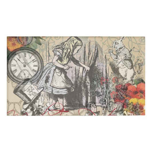 Alice im Wunderland Vorhang Classic Art Namenschild (Vorderseite)