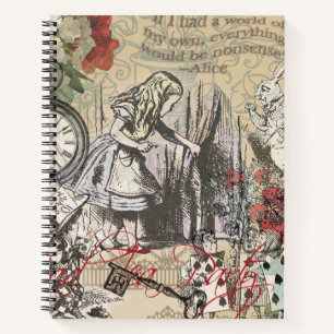 Alice im Wunderland Vorhang Classic Art Notizblock