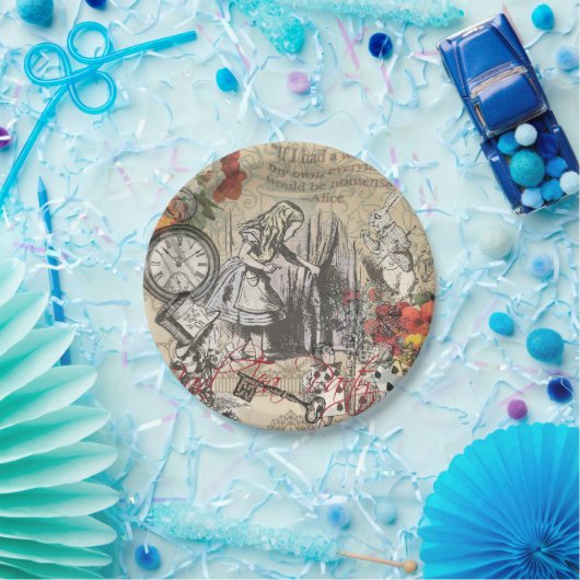 Alice im Wunderland Vorhang Classic Art Pappteller (Party)